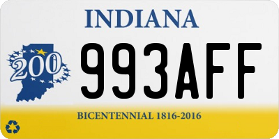 IN license plate 993AFF