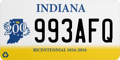 IN license plate 993AFQ