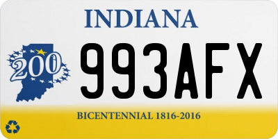 IN license plate 993AFX