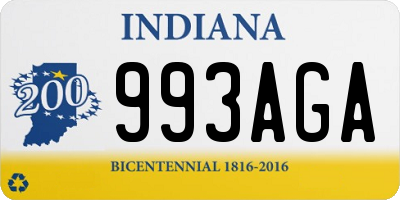 IN license plate 993AGA