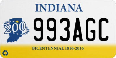 IN license plate 993AGC