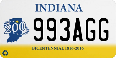 IN license plate 993AGG