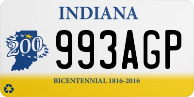 IN license plate 993AGP