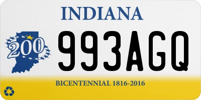 IN license plate 993AGQ