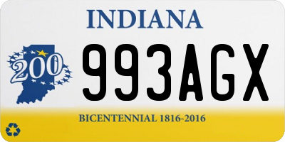 IN license plate 993AGX