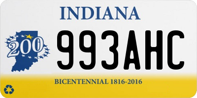 IN license plate 993AHC