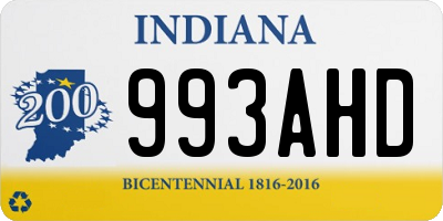 IN license plate 993AHD