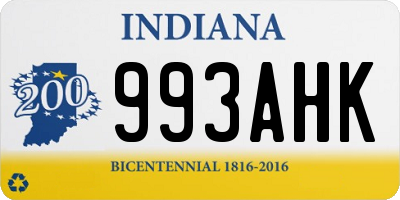 IN license plate 993AHK