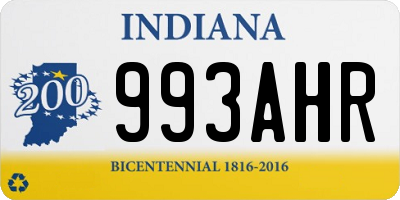 IN license plate 993AHR