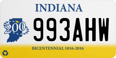 IN license plate 993AHW