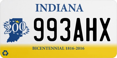 IN license plate 993AHX