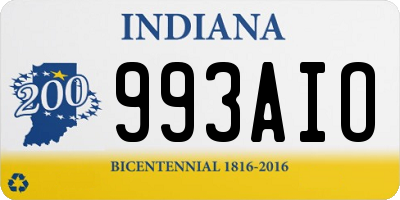 IN license plate 993AIO