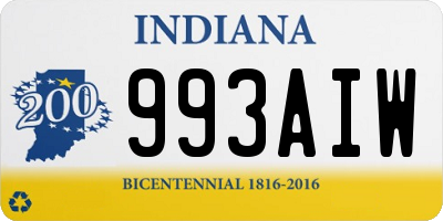 IN license plate 993AIW