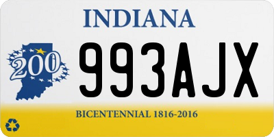 IN license plate 993AJX