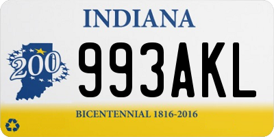 IN license plate 993AKL