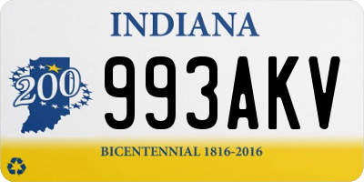 IN license plate 993AKV