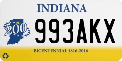 IN license plate 993AKX