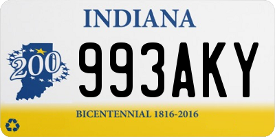 IN license plate 993AKY