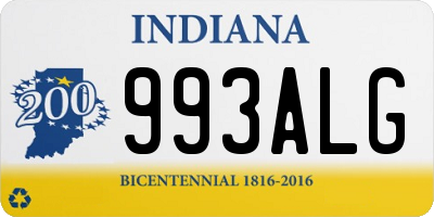 IN license plate 993ALG