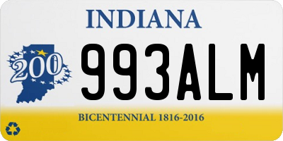 IN license plate 993ALM