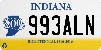 IN license plate 993ALN