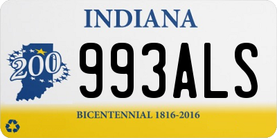 IN license plate 993ALS