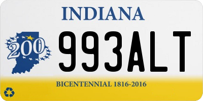 IN license plate 993ALT