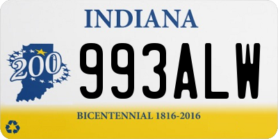 IN license plate 993ALW