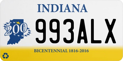 IN license plate 993ALX