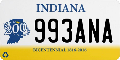 IN license plate 993ANA