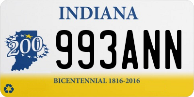 IN license plate 993ANN