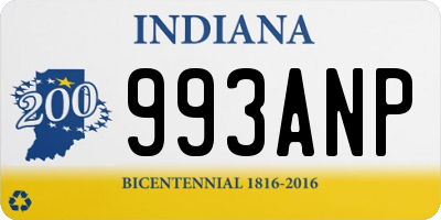 IN license plate 993ANP