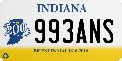 IN license plate 993ANS