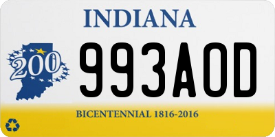 IN license plate 993AOD