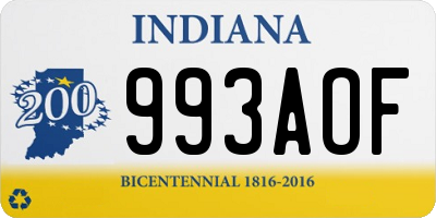 IN license plate 993AOF