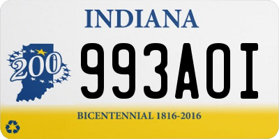 IN license plate 993AOI