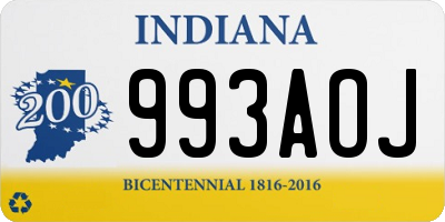 IN license plate 993AOJ