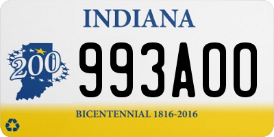 IN license plate 993AOO