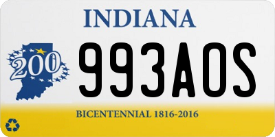 IN license plate 993AOS