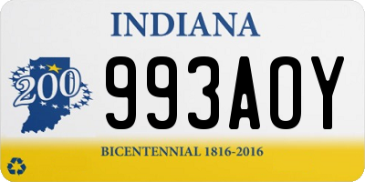 IN license plate 993AOY