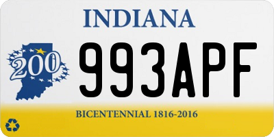 IN license plate 993APF