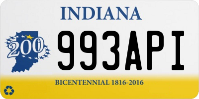 IN license plate 993API