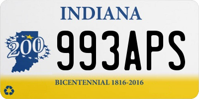 IN license plate 993APS