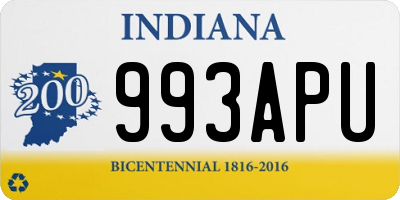 IN license plate 993APU