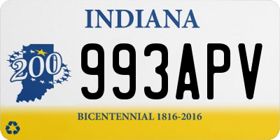 IN license plate 993APV