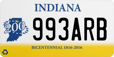 IN license plate 993ARB