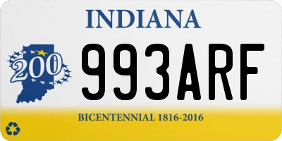 IN license plate 993ARF