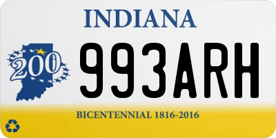 IN license plate 993ARH