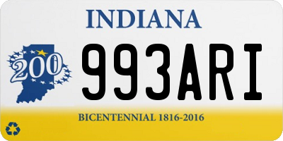 IN license plate 993ARI