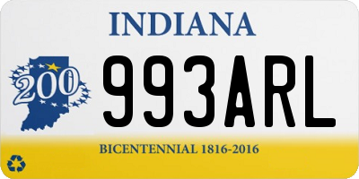 IN license plate 993ARL